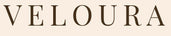 Brand name 'VELOURA' in a stylized font on a beige background